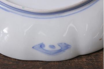 アンティーク雑貨　古民具・骨董　明治期　伊万里焼　色絵七寸皿3枚セット(和食器、中皿)(R-041114)