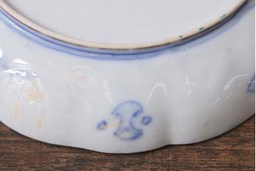 アンティーク雑貨　古民具・骨董　明治期　伊万里焼　色絵七寸皿3枚セット(和食器、中皿)(R-041115)