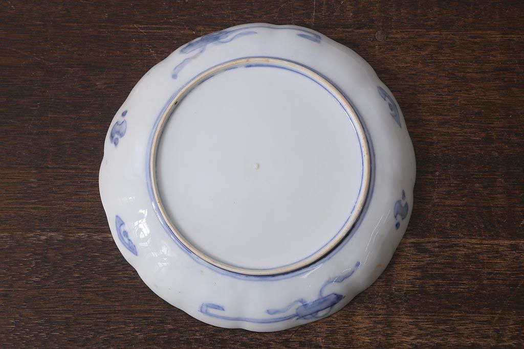 アンティーク雑貨　古民具・骨董　明治期　伊万里焼　色絵七寸皿3枚セット(和食器、中皿)(R-041116)