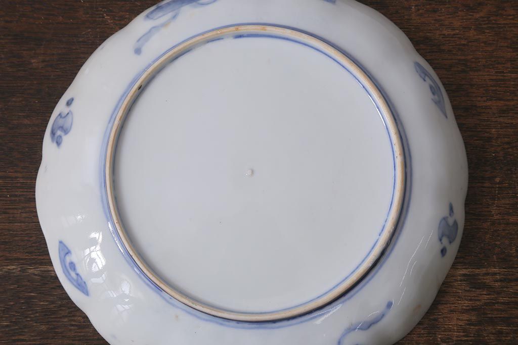 アンティーク雑貨　古民具・骨董　明治期　伊万里焼　色絵七寸皿3枚セット(和食器、中皿)(R-041116)