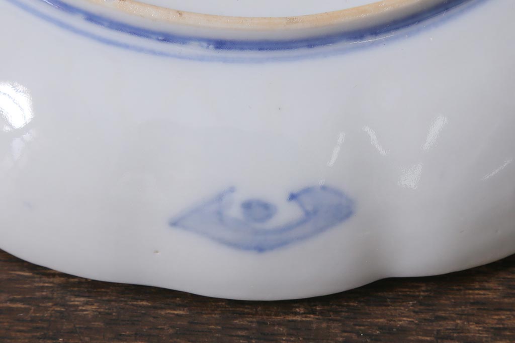 アンティーク雑貨　古民具・骨董　明治期　伊万里焼　色絵七寸皿3枚セット(和食器、中皿)(R-041116)