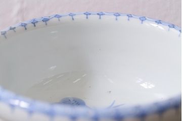 アンティーク雑貨　古民具・骨董　明治期　伊万里焼　染付杯洗(盃洗、フルーツボウル、コンポート、和食器)(R-041118)