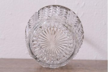 レトロ雑貨　昭和初期　プレスガラスのアイスペール(氷入れ)(R-041127)