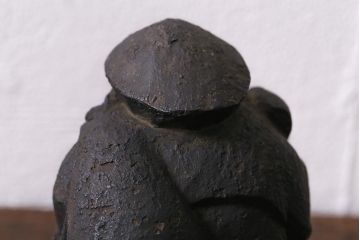 アンティーク雑貨　江戸明治期　恵比寿天・大黒天　木彫りの置物(ディスプレイ、七福神)(R-041129)