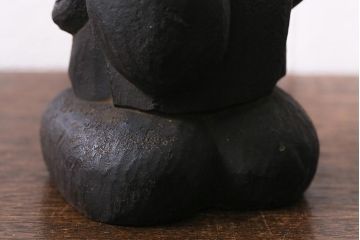 アンティーク雑貨　江戸明治期　恵比寿天・大黒天　木彫りの置物(ディスプレイ、七福神)(R-041129)