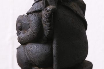 アンティーク雑貨　江戸明治期　恵比寿天・大黒天　木彫りの置物(ディスプレイ、七福神)(R-041129)