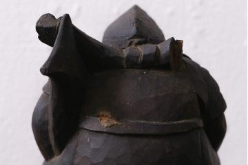 アンティーク雑貨　江戸明治期　恵比寿天・大黒天　木彫りの置物(ディスプレイ、七福神)(R-041130)