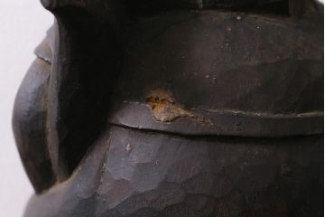 アンティーク雑貨　江戸明治期　恵比寿天・大黒天　木彫りの置物(ディスプレイ、七福神)(R-041130)