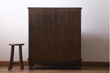 ヴィンテージ家具　ヨーロッパビンテージ　輸入家具　象嵌と挽き物細工が目を引くライティングビューロー(簿記机、在宅ワーク、在宅用ワークデスク、机、在宅ワーク、在宅用引き出し)(R-041133)