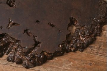 ヴィンテージ雑貨　カリン(花梨)材瘤　味わい深い花台(飾り台、盆栽卓、ビンテージ)(R-041136)