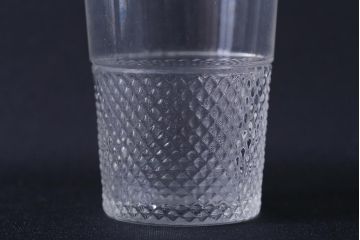 アンティーク雑貨　レトロ　プレスガラス　菖蒲(アヤメ)他　グラス5個セット(コップ、和ガラス)(R-041139)