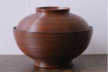 塗師　岡本陽斎　鶴蒔絵煮物椀5客セット　共箱付き(木製椀、漆器)(R-041141)