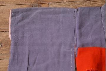 アンティーク着物　江戸縮緬着物(正絹古布、和服)(R-041144)