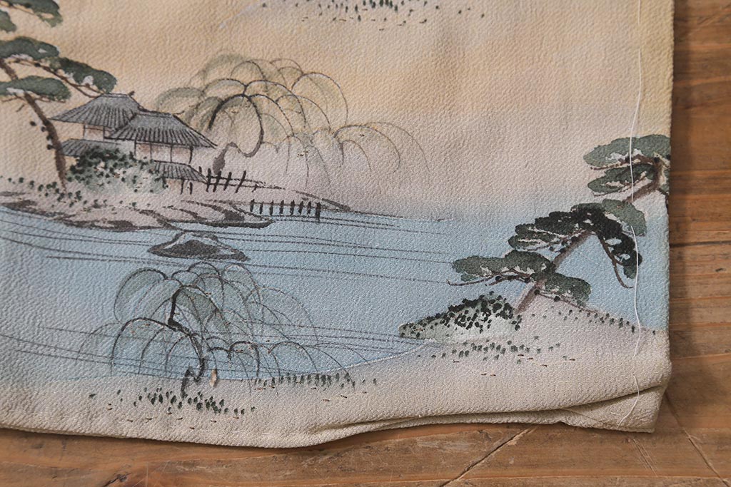 アンティーク着物　江戸縮緬着物(正絹古布、和服)(R-041144)