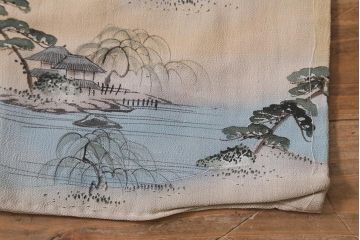 アンティーク着物　江戸縮緬着物(正絹古布、和服)(R-041144)