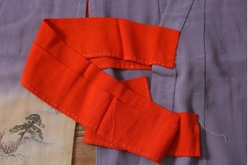 アンティーク着物　江戸縮緬着物(正絹古布、和服)(R-041144)