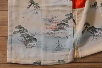 アンティーク着物　江戸縮緬着物(正絹古布、和服)(R-041144)