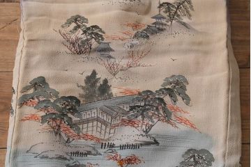 アンティーク着物　江戸縮緬着物(正絹古布、和服)(R-041144)