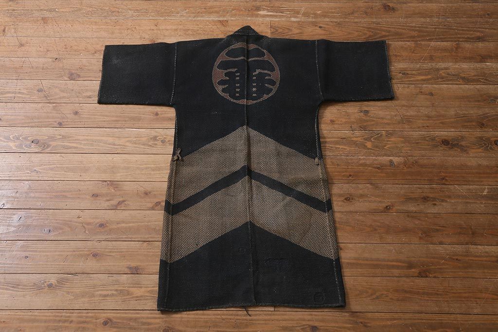 アンティーク雑貨　明治期　火消刺子半纏(刺子長袢纏)(R-041147)