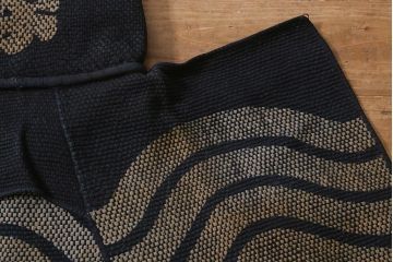 アンティーク雑貨　明治期　古い刺子頭巾(刺し子袢纏)(R-041149)