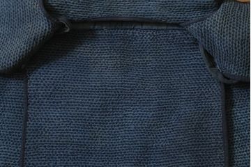 アンティーク雑貨　明治期　古い刺子頭巾(刺し子袢纏)(R-041149)