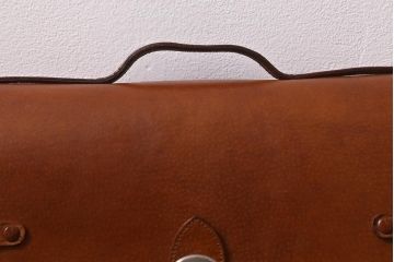 ヴィンテージ雑貨　HINOMOTO(日乃本錠前)　NO.46　本革　日本製のレザーバッグ(ドクターバッグ、スクールバッグ、ビジネスバッグ、ビンテージ)(R-041150)