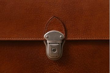 ヴィンテージ雑貨　HINOMOTO(日乃本錠前)　NO.46　本革　日本製のレザーバッグ(ドクターバッグ、スクールバッグ、ビジネスバッグ、ビンテージ)(R-041150)