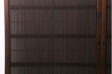 アンティーク建具　昭和中期　裏障子付き　上質な和の空間を演出する格子戸2枚セット(引き戸、建具)(R-041151)