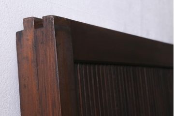 アンティーク建具　昭和中期　裏障子付き　上質な和の空間を演出する格子戸2枚セット(引き戸、建具)(R-041151)