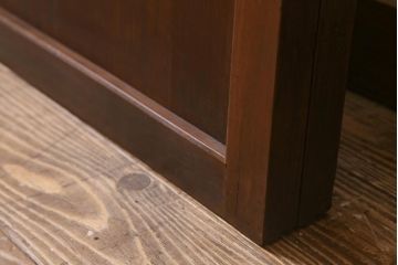アンティーク建具　昭和中期　裏障子付き　上質な和の空間を演出する格子戸2枚セット(引き戸、建具)(R-041151)