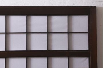 アンティーク建具　昭和中期　裏障子付き　上質な和の空間を演出する格子戸2枚セット(引き戸、建具)(R-041151)