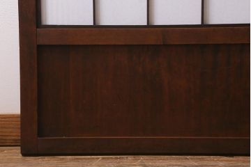 アンティーク建具　昭和中期　裏障子付き　上質な和の空間を演出する格子戸2枚セット(引き戸、建具)(R-041151)