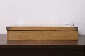 アンティーク雑貨　昭和レトロ　駄菓子屋　ブリキ　レトロな木製ショーケース(コレクションケース、ガラスケース、小物入れ、収納箱)(R-041156)