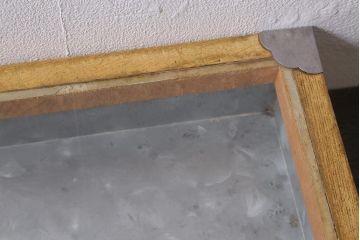 アンティーク雑貨　昭和レトロ　駄菓子屋　ブリキ　レトロな木製ショーケース(コレクションケース、ガラスケース、小物入れ、収納箱)(R-041156)