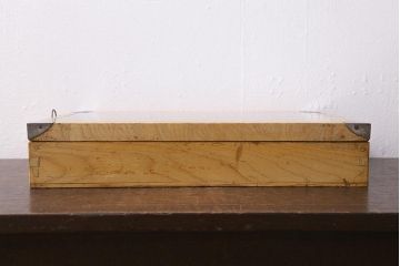 アンティーク雑貨　昭和レトロ　駄菓子屋　ブリキ　レトロな木製ショーケース(コレクションケース、ガラスケース、小物入れ、収納箱)(R-041156)