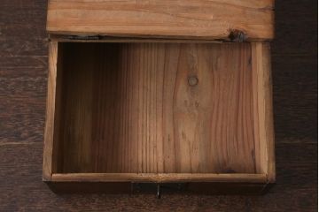 アンティーク雑貨　古民具・骨董　明治大正期　味わい深い小物収納箱(木箱、小箱、時代箱)(R-041158)