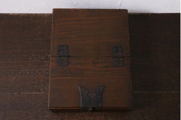 アンティーク雑貨　古民具・骨董　明治大正期　味わい深い小物収納箱(木箱、小箱、時代箱)(R-041158)