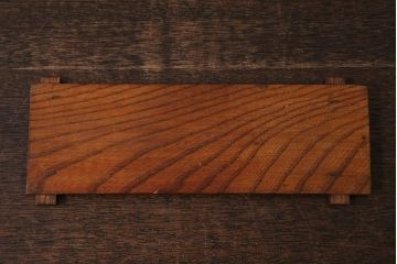 アンティーク雑貨　大正期　総ケヤキ材　くっきりとした木目が目を引く小物収納箱(文箱、木箱)(R-041161)