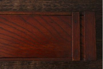 アンティーク雑貨　大正期　総ケヤキ材　くっきりとした木目が目を引く小物収納箱(文箱、木箱)(R-041161)