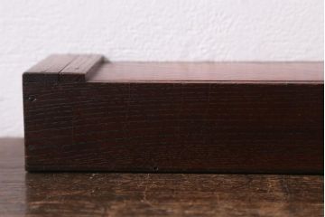 アンティーク雑貨　大正期　総ケヤキ材　くっきりとした木目が目を引く小物収納箱(文箱、木箱)(R-041161)