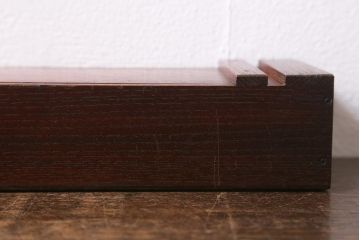 アンティーク雑貨　大正期　総ケヤキ材　くっきりとした木目が目を引く小物収納箱(文箱、木箱)(R-041161)