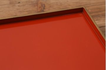 アンティーク雑貨　明治大正　廣瀬作　輪島塗木製蒔絵膳10枚(共箱、漆器)(R-041163)