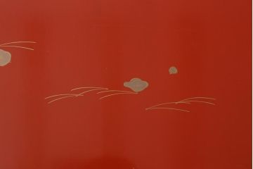 アンティーク雑貨　明治大正　廣瀬作　輪島塗木製蒔絵膳10枚(共箱、漆器)(R-041163)