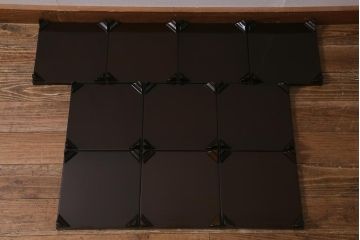 アンティーク雑貨　明治大正　廣瀬作　輪島塗木製蒔絵膳10枚(共箱、漆器)(R-041163)