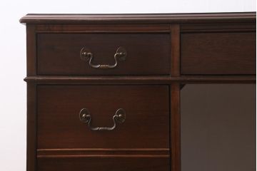中古　DREXEL HERITAGE (ドレクセルヘリテイジ)　マホガニー材　洗練された大人の雰囲気醸し出す両袖デスク(机、在宅ワーク、在宅用ワークデスク)(R-041164)