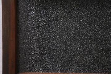 アンティーク建具　昭和中期　結霜・ダイヤガラス入り　裏障子付き　レトロモダンな雰囲気が魅力の格子戸2枚セット(引き戸、ガラス帯戸)(R-041165)