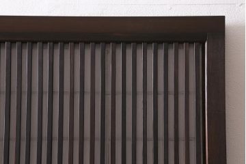 アンティーク建具　昭和中期　結霜・ダイヤガラス入り　裏障子付き　レトロモダンな雰囲気が魅力の格子戸2枚セット(引き戸、ガラス帯戸)(R-041165)