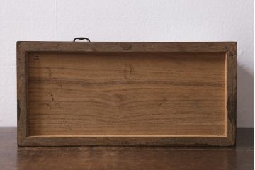 アンティーク雑貨　昭和初期　総桐材　レトロガラス入り　ガラス戸棚と引き出しが付いたレトロな本立て(ブックスタンド)(R-041172)