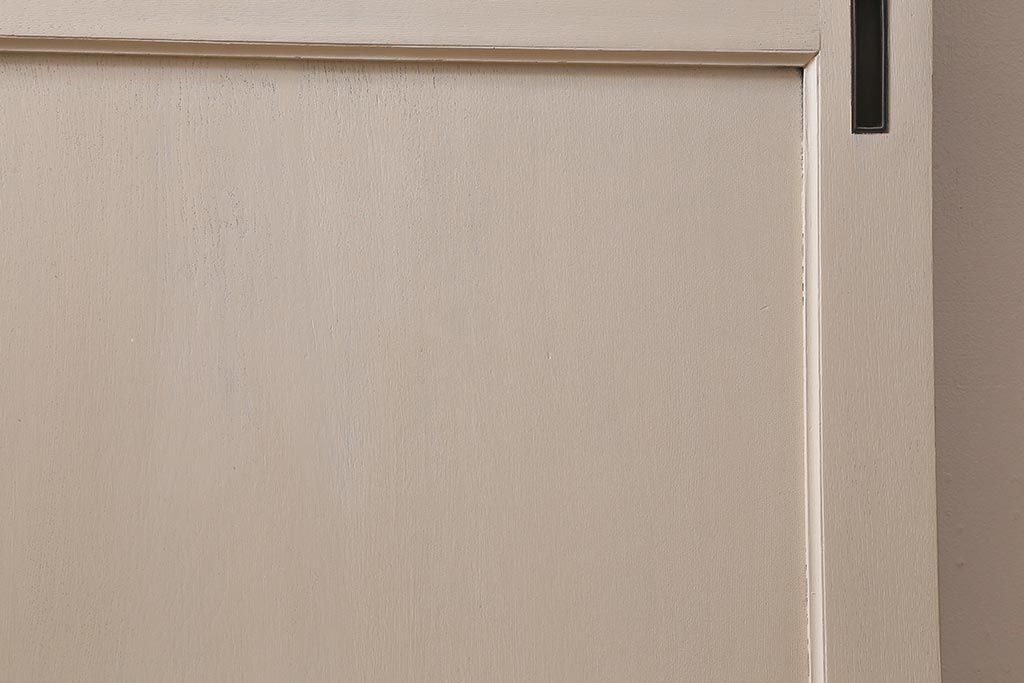 アンティーク建具　昭和中期　ナチュラルテイストにおすすめのホワイトペイントの板戸1枚(引き戸)(R-041173)