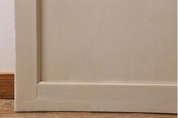 アンティーク建具　昭和中期　ナチュラルテイストにおすすめのホワイトペイントの板戸1枚(引き戸)(R-041173)